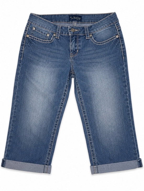 YMI Denim - YMI Royalty Womens Bermuda Jean Shorts Size 8 Medium Wash Stretch Denim